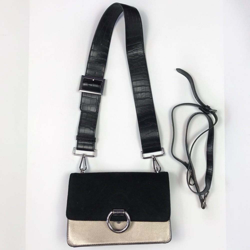 Carpisa Kuvera Metallic Crocodile Crossbody Purse